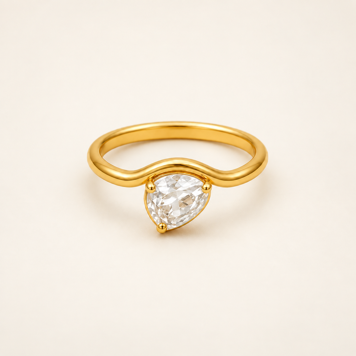 The Amora Pear Solitaire Ring