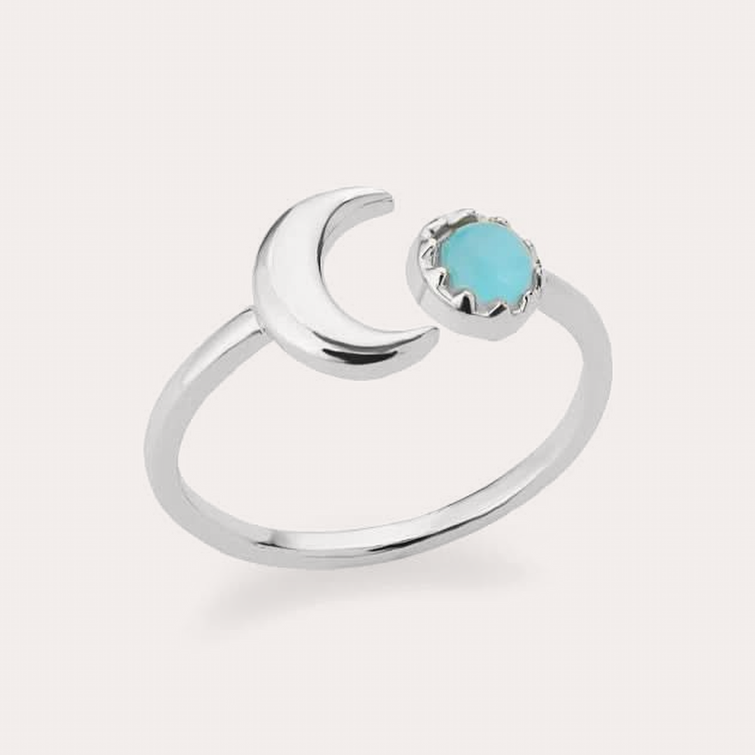 The Amora Crescent Wrap Ring in Silver, silver-tone stainless steel ring #Color_Silver