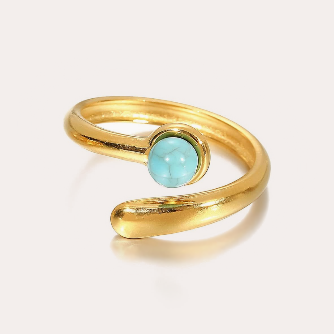 The Amora Stone Wrap Ring, gold stainless steel ring