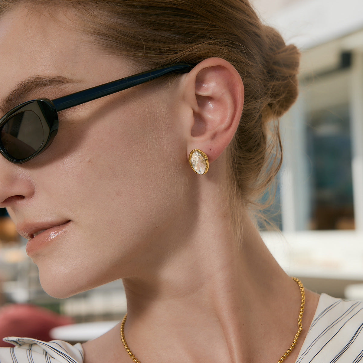 The Amora Marquise Studs