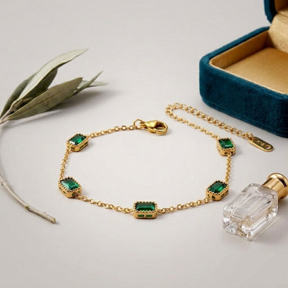 The Amora Emerald Station Bracelet