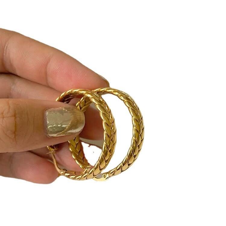 Milano Textured Hoops - Amora