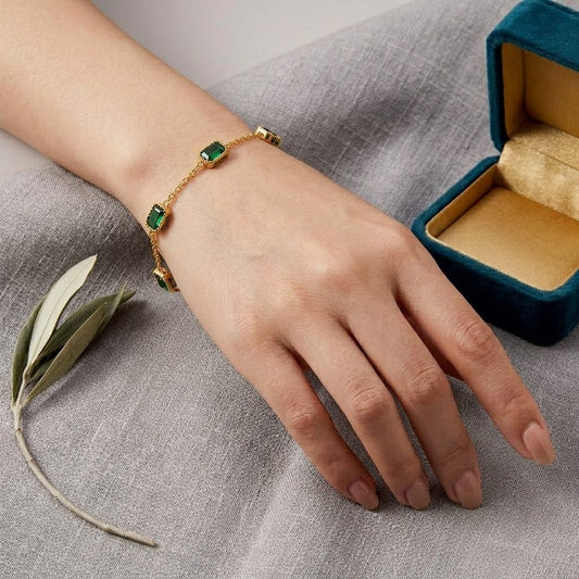 The Amora Emerald Station Bracelet