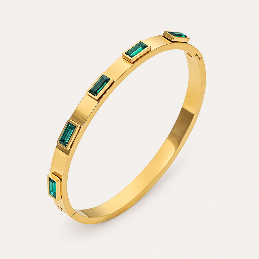 The Amora Emerald-Cut Bangle