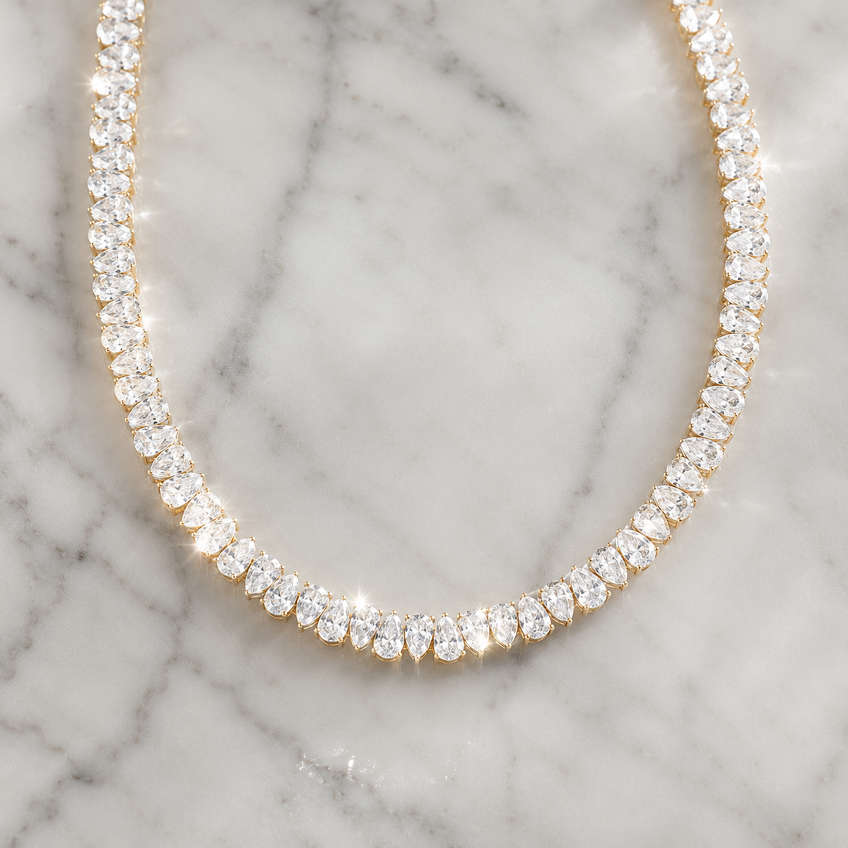 The Eternity Necklace — 18k Gold-Plated Teardrop Collar
