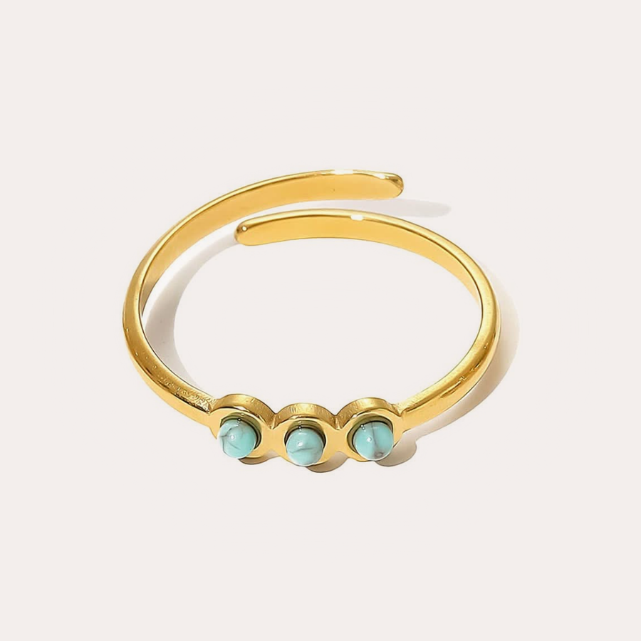 The Amora Dainty Trio Ring, gold stainless steel ring