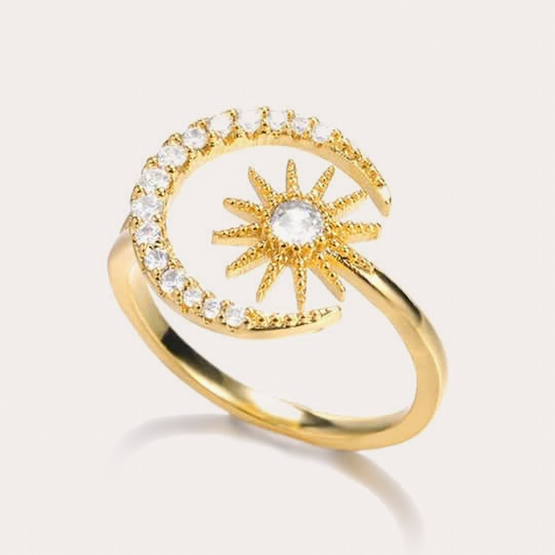 The Amora Eclipse Ring in Gold, gold stainless steel ring #Color_Gold