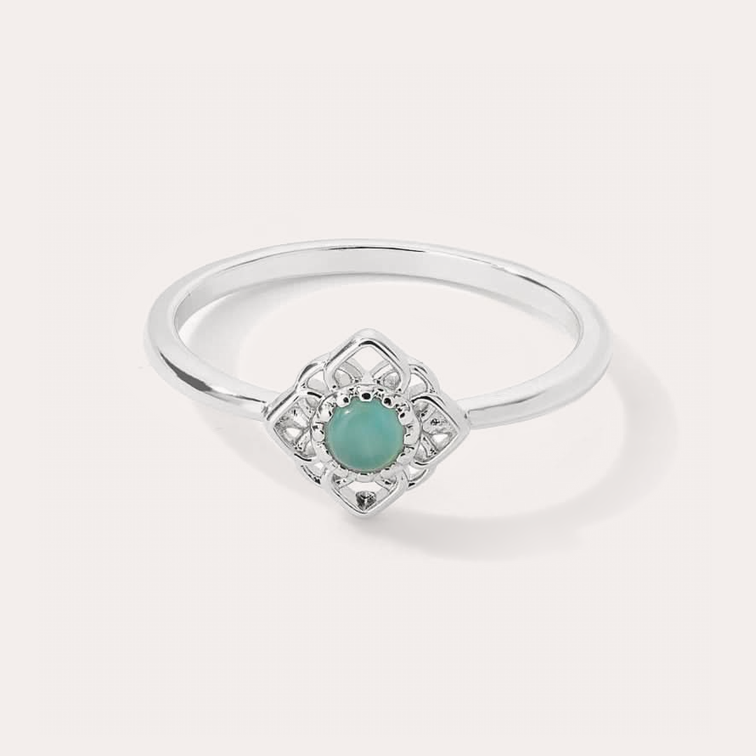 The Amora Lace Frame Ring in Silver, silver-tone stainless steel ring