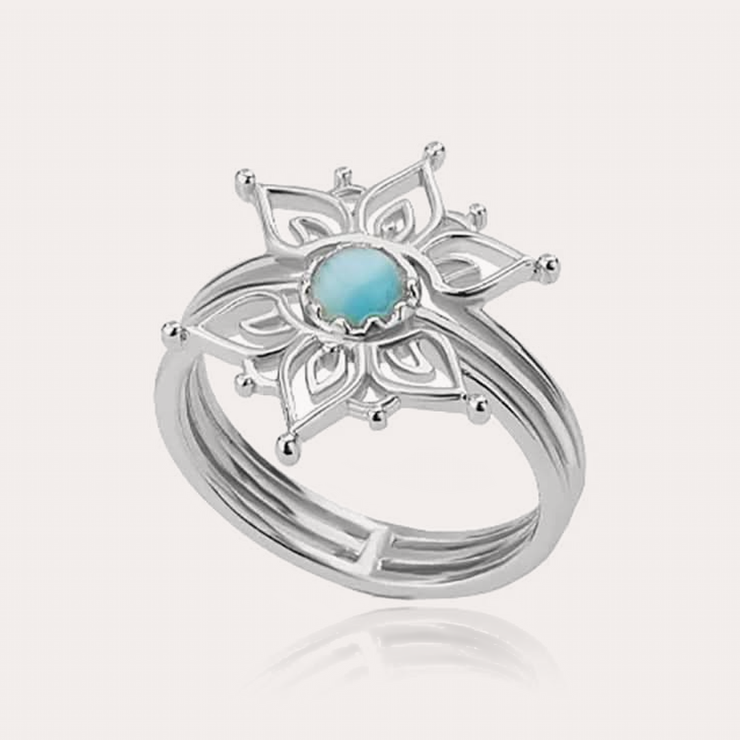 The Amora Mandala Bloom Ring in Silver, silver-tone stainless steel ring #Color_Silver