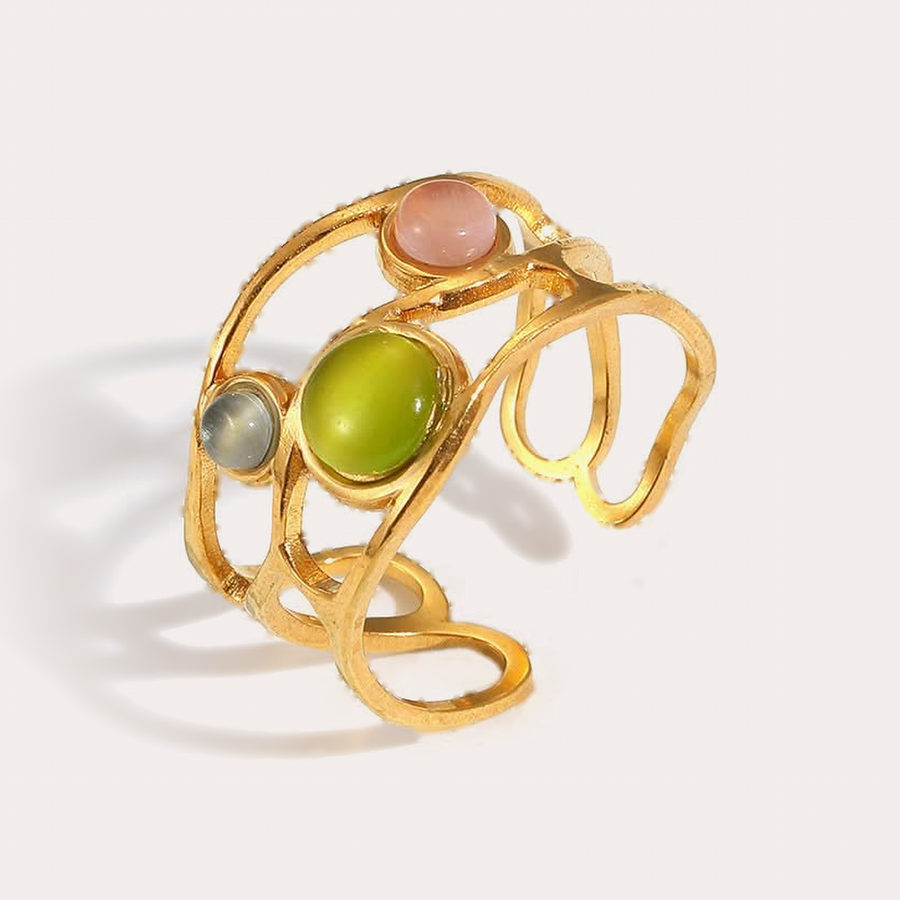 The Amora Meadow Ring, gold stainless steel ring