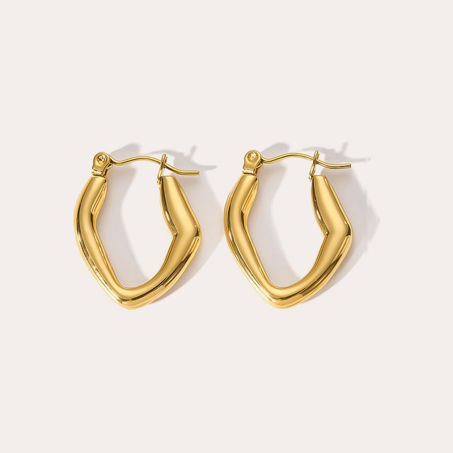 The Amora Molten Hoops, gold stainless steel earrings