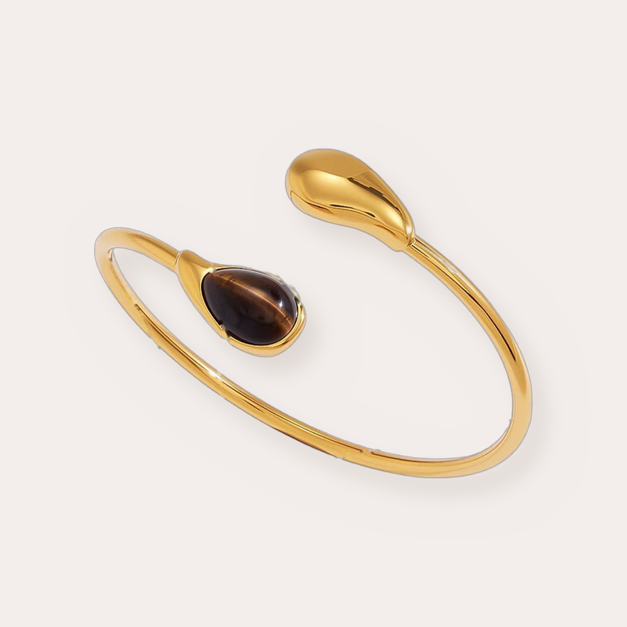 The Amora Toi et Moi Cuff – Cognac, gold stainless steel cuff bracelet