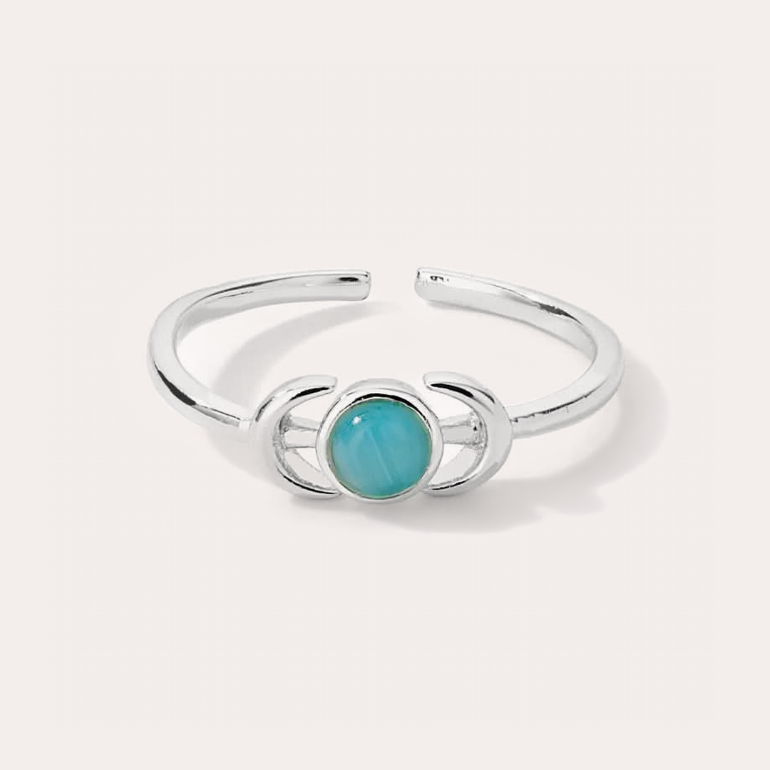 The Amora Triple Moon Ring in Silver, silver-tone stainless steel ring