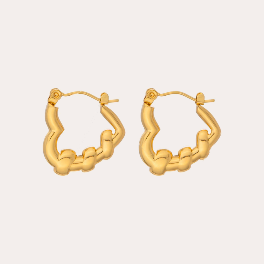 The Amora Wave Hoops, gold stainless steel earrings