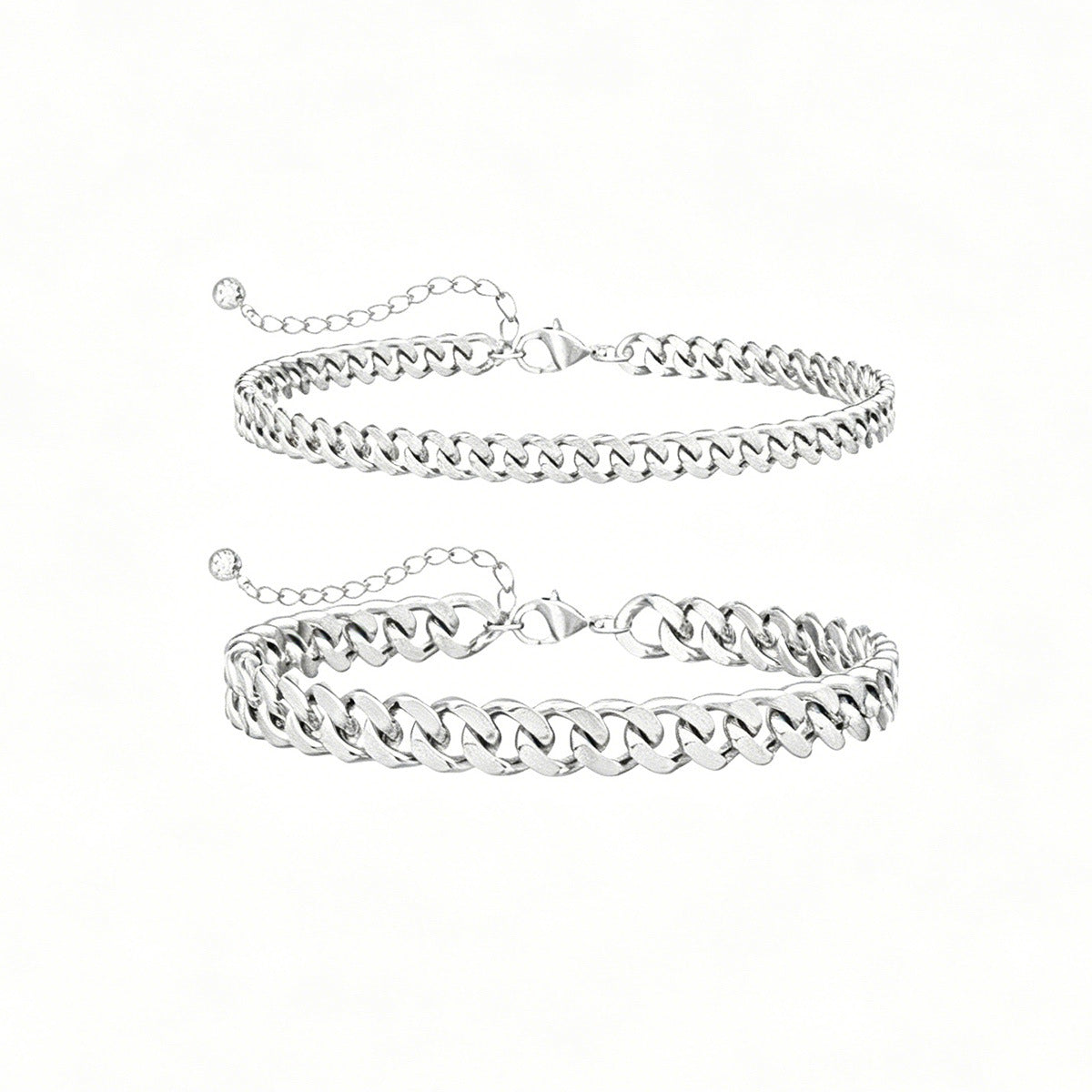 18K thick Cuban chain anklets, ground chain 2-piece set of foot accessories