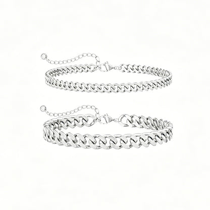 18K thick Cuban chain anklets, ground chain 2-piece set of foot accessories